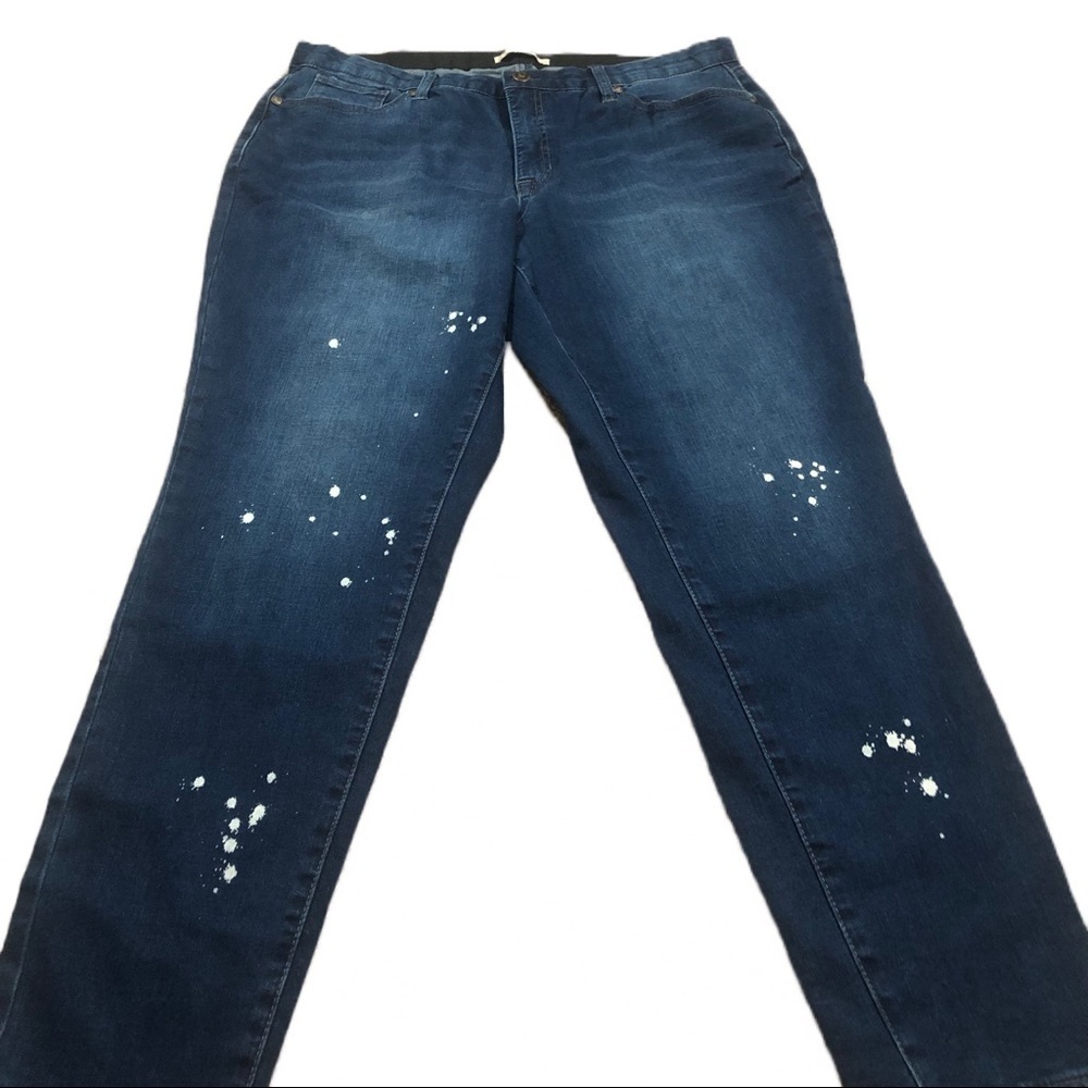 NWOT No-gap Skinny Jeans Paint/Bleach Splatter 16W